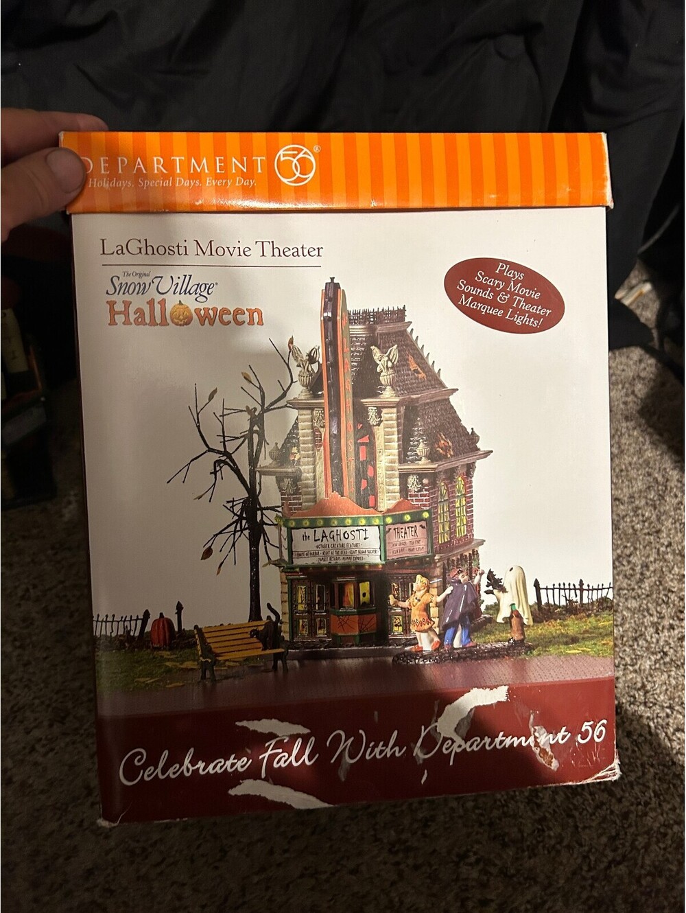 Dept 56 snow village Halloween Laghosti movie theater